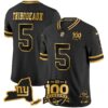New York Giants 100th Season & State Patch Gold Vapor Limited Jersey – All Stitched – Black Gold – Kayvon Thibodeaux Jersey