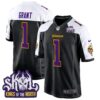 Minnesota Vikings King Of The North Patch Throwback Game Jersey – All Stitched – Black Alternate – Bud Grant Jersey