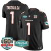 Dolphins Shula 347 Patch Vapor Limited Jersey V2 – All Stitched – Black – Tua Tagovailoa Jersey