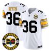 Steelers 2024 Vapor Limited Jersey – Est 1933 Patch – All Stitched – 1975 White – Jerome Bettis Jersey