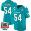 Dolphins Gold Trim Vapor Limited Jersey – All Stitched – Aqua – Zach Thomas Jersey
