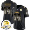 Steelers Arch Smoke 50th Anniversary Of Super Bowl IX Patch Vapor Limited Jersey – All Stitched – Black – George Pickens Jersey