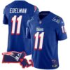 Patriots 1996 Throwback State Patch Vapor Jersey – All Stitched – Royal – Julian Edelman Jersey