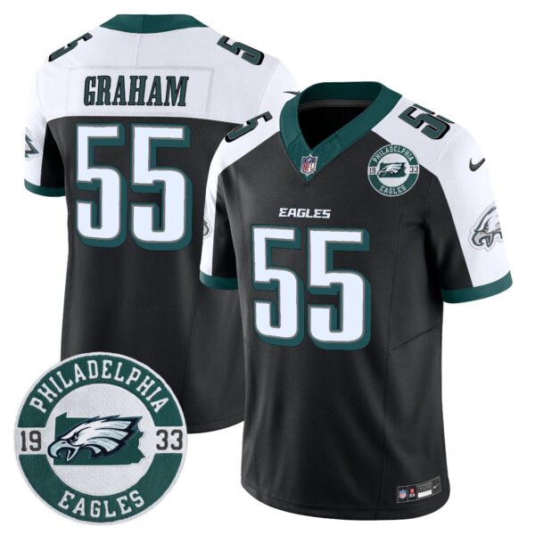 Eagles 2024 Vapor Limited Jersey – Est. 1933 Patch – All Stitched – Black Alternate – Brandon Graham Jersey