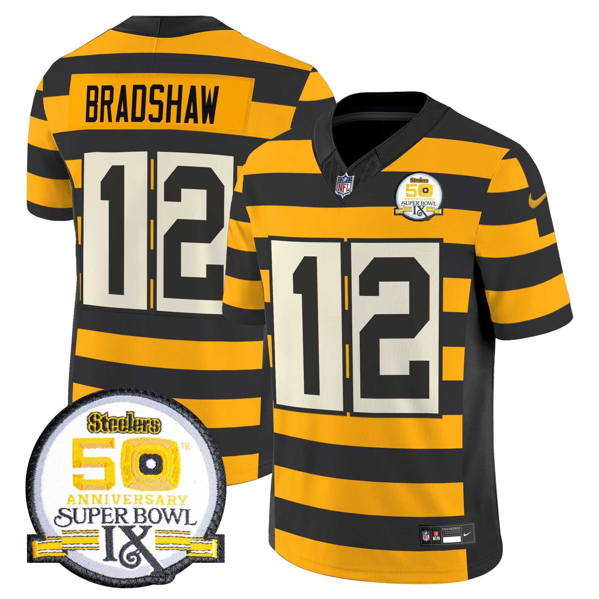 Pittsburgh Steelers Throwback 2024 Vapor Limited Jersey – All Stitched – Bumble Bee – Terry Bradshaw Jersey