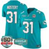 Dolphins Shula 347 Patch Vapor Limited Jersey V2 – All Stitched – Aqua – Raheem Mostert Jersey