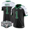 Philadelphia Eagles Kelly Green 2024 NFC East Division Champions Vapor Limited Jersey V2 – All Stitched – Black Alternate – Jalen Hurts Jersey