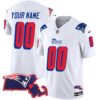 Patriots 1996 Throwback State Patch Vapor Custom Jersey – All Stitched – White Jersey