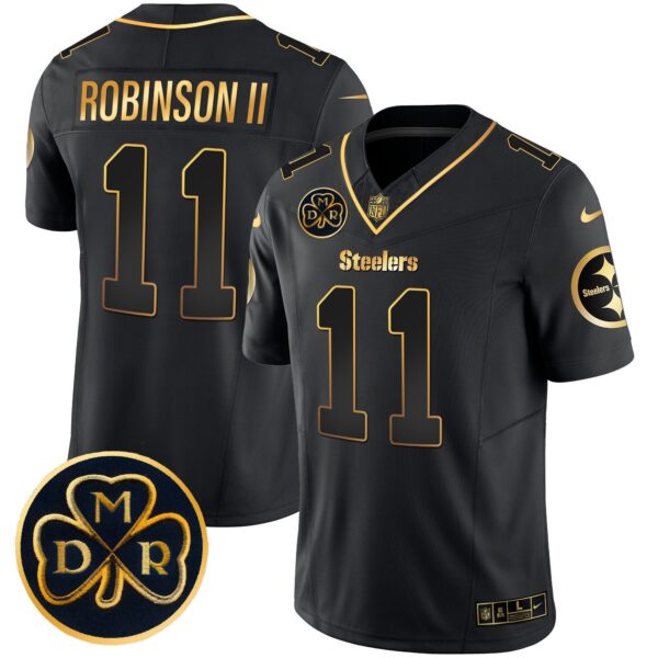 Steelers DMR Patch Gold Vapor Limited Jersey – All Stitched – Black Gold – Allen Robinson II Jersey