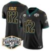 Eagles 2024 NFC East Division Champions Gold Trim Vapor Limited Jersey – All Stitched – Black – Jason Kelce Jersey