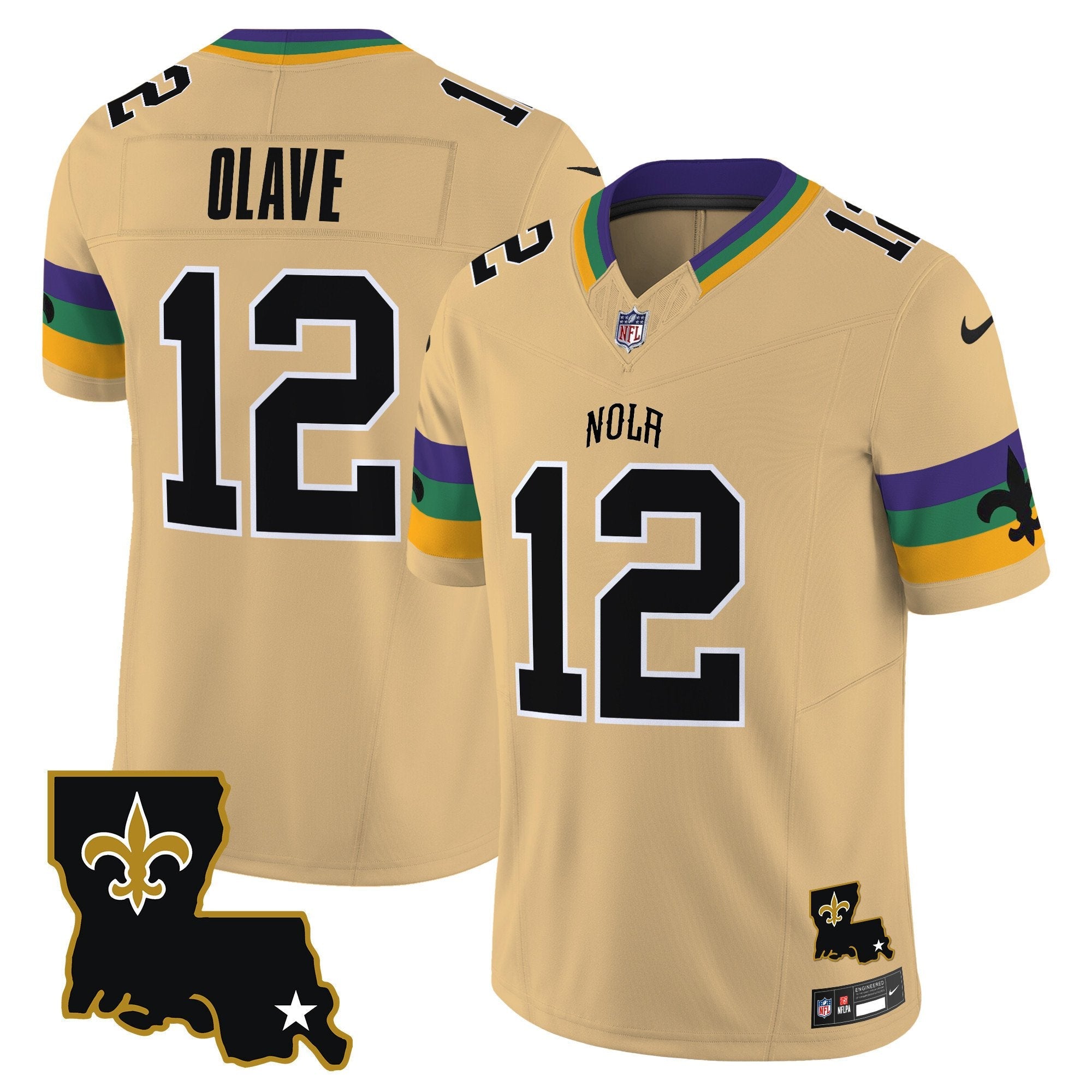 Saints 2024 New Orleans City Vapor Limited Jersey – All Stitched – Gold – Chris Olave Jersey