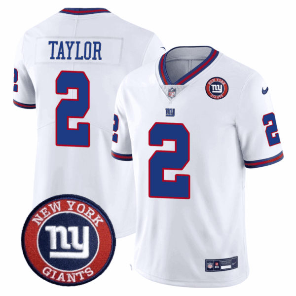 Giants Logo Patch Limited Jersey – All Stitched – White – Tyrod Taylor Jersey