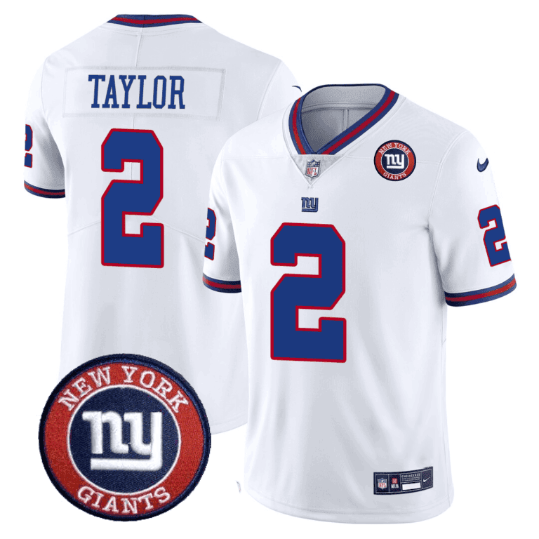 Giants Logo Patch Limited Jersey – All Stitched – White – Tyrod Taylor Jersey