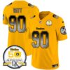 Steelers Arch Smoke 50th Anniversary Of Super Bowl IX Patch Vapor Limited Jersey – All Stitched – Gold – T. J. Watt Jersey
