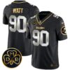 Steelers DMR Patch Gold Vapor Limited Jersey – All Stitched – Black Limited – T. J. Watt Jersey