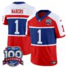 New York Giants ‘Century Red’ 100th Season Commemorative Vapor Jersey – All Stitched – Red Alternate – Malik Nabers Jersey