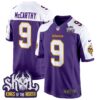Minnesota Vikings King Of The North Patch Throwback Game Jersey – All Stitched – Purple Alternate – J.J. McCarthy Jersey
