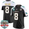 Dolphins Gold Trim Vapor Limited Jersey – All Stitched – Black Alternate – Jevon Holland Jersey