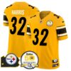 Steelers 50th Anniversary Of Super Bowl IX & Map Patch Vapor Limited Jersey – All Stitched – Gold – Franco Harris Jersey