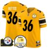 Steelers 50th Anniversary Of Super Bowl IX & Map Patch Vapor Limited Jersey – All Stitched – Gold – Jerome Bettis Jersey