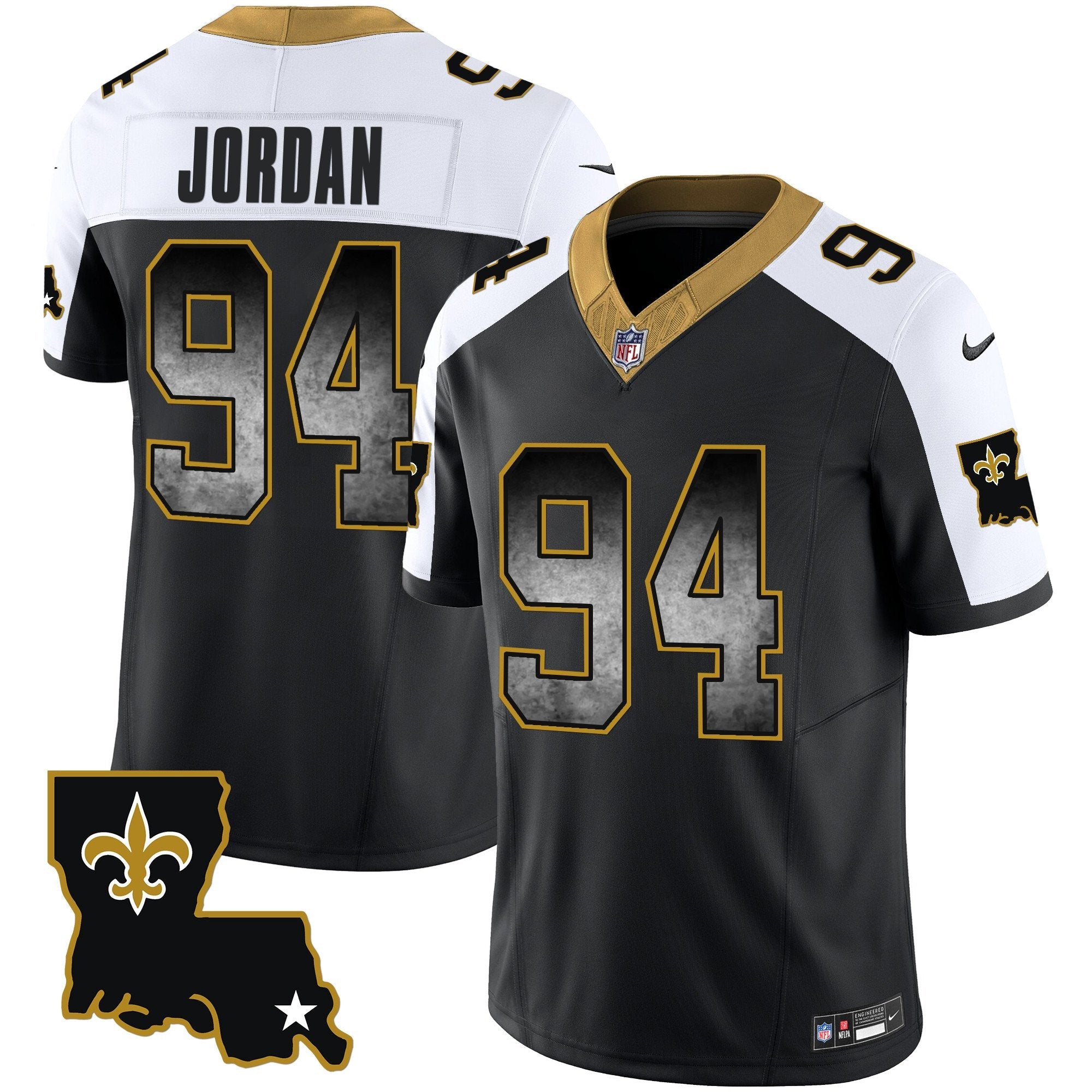Saints 1987 Legacy Arch Smoke Jersey – All Stitched – Alternate – Cameron Jordan Jersey