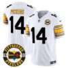 Steelers 2024 Vapor Limited Jersey – Est 1933 Patch – All Stitched – 1975 White – George Pickens Jersey