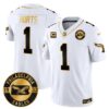 Philadelphia Eagles 2024 Throwback Gold Vapor Limited Jersey – Est. 1933 Patch – All Stitched – White Gold – Jalen Hurts Jersey