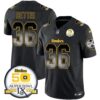Steelers Arch Smoke 50th Anniversary Of Super Bowl IX Patch Vapor Limited Jersey – All Stitched – Black – Jerome Bettis Jersey