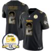 Steelers Arch Smoke 50th Anniversary Of Super Bowl IX Patch Vapor Limited Jersey – All Stitched – Black – Justin Fields Jersey