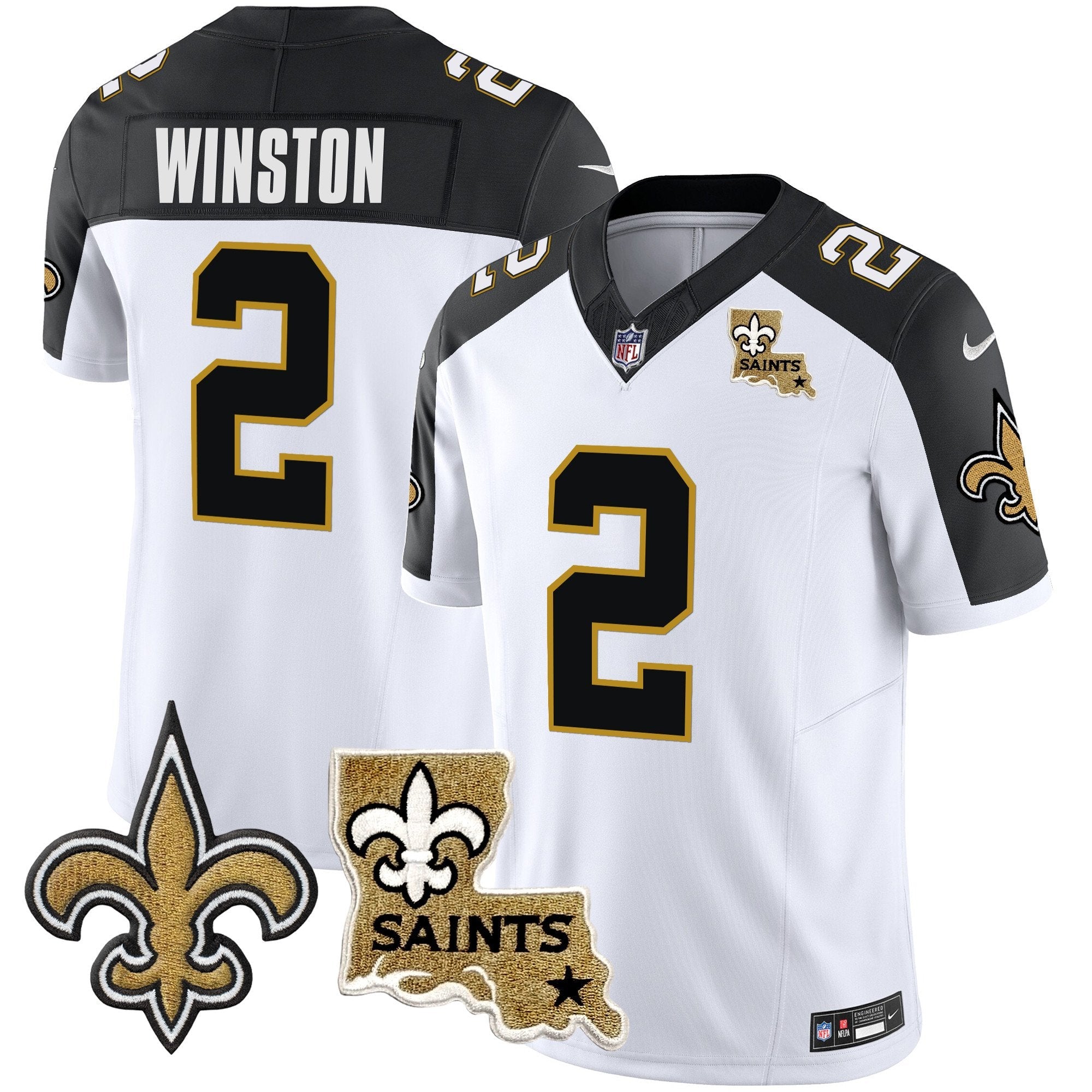 Saints Vapor Limited Jersey – New Orleans Patch – All Stitched – Inverted – Jameis Winston Jersey