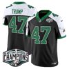 Philadelphia Eagles Kelly Green 2024 NFC East Division Champions Vapor Limited Jersey V2 – All Stitched – Black Alternate – Donald Trump Jersey