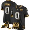 New York Giants 100th Season & State Patch Gold Vapor Limited Jersey – All Stitched – Black Limited – Brian Burns Jersey
