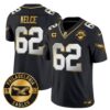 Philadelphia Eagles 2024 Throwback Gold Vapor Limited Jersey – Est. 1933 Patch – All Stitched – Black Limited – Jason Kelce Jersey
