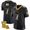 Saints 1987 Legacy Arch Smoke Jersey – All Stitched – Black – Taysom Hill Jersey
