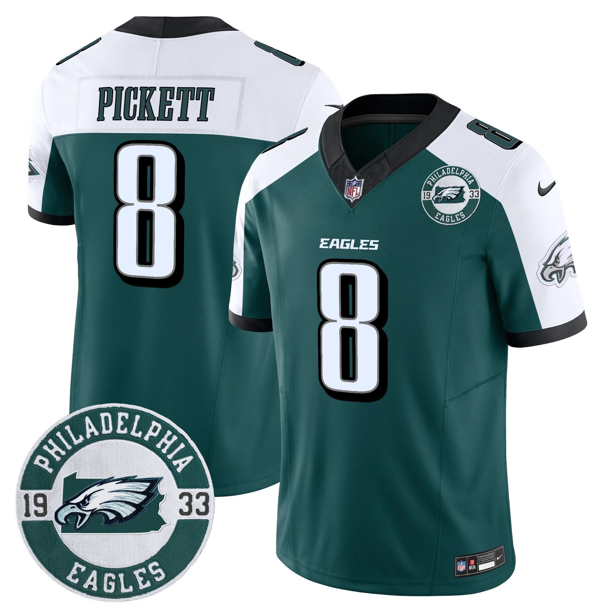 Eagles 2024 Vapor Limited Jersey – Est. 1933 Patch – All Stitched – Alternate – Kenny Pickett Jersey