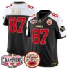 Chiefs 2024 AFC West Division Champions Patch Vapor Limited Jersey – All Stitched – Black Alternate – Travis Kelce Jersey