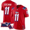 Patriots 1996 Throwback State Patch Vapor Jersey – All Stitched – Red – Julian Edelman Jersey