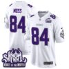 Minnesota Vikings King Of The North Patch Throwback Game Jersey – All Stitched – Winter Warrior – Randy Moss Jersey