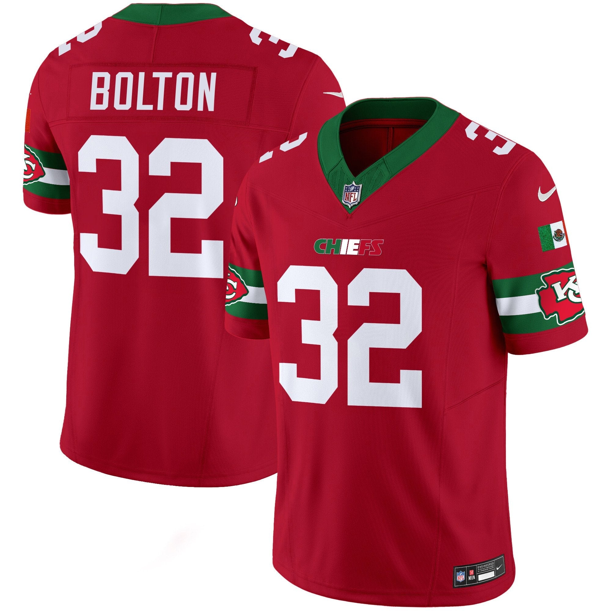 Chiefs Mexico Vapor Limited Jersey – All Stitched – Red – Nick Bolton Jersey