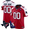 Houston Texans Hand Sign Throwing Up The H Vapor Custom Jersey – All Stitched – Red Alternate Jersey