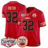 Chiefs 2024 AFC West Division Champions Patch Vapor Limited Jersey – All Stitched – Black Red – Nick Bolton Jersey