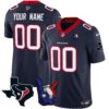 Houston Texans Hand Sign Throwing Up The H Vapor Custom Jersey – All Stitched – Navy Jersey
