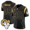Los Angeles Rams 2024 Gold Vapor Limited Jersey – All Stitched – Black Gold – Aaron Donald Jersey