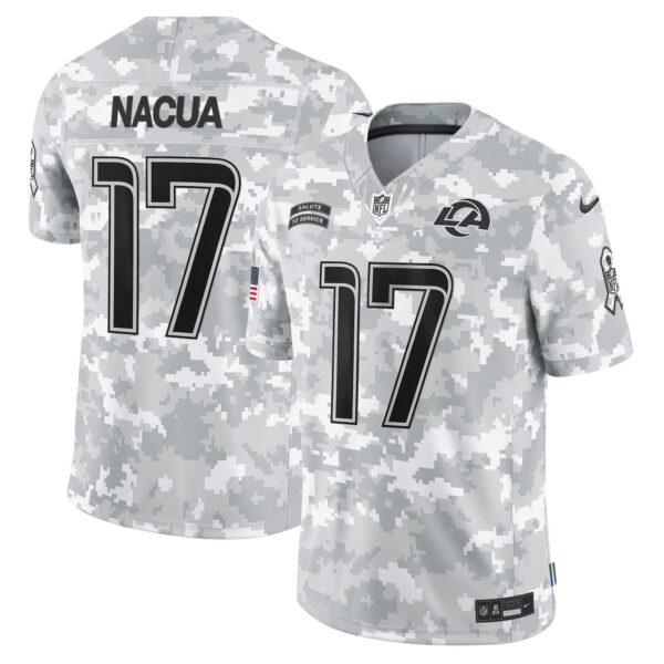Rams 2024 Salute to Service Vapor Limited Jersey – Arctic Camo – All Stitched – Puka Nacua Jersey