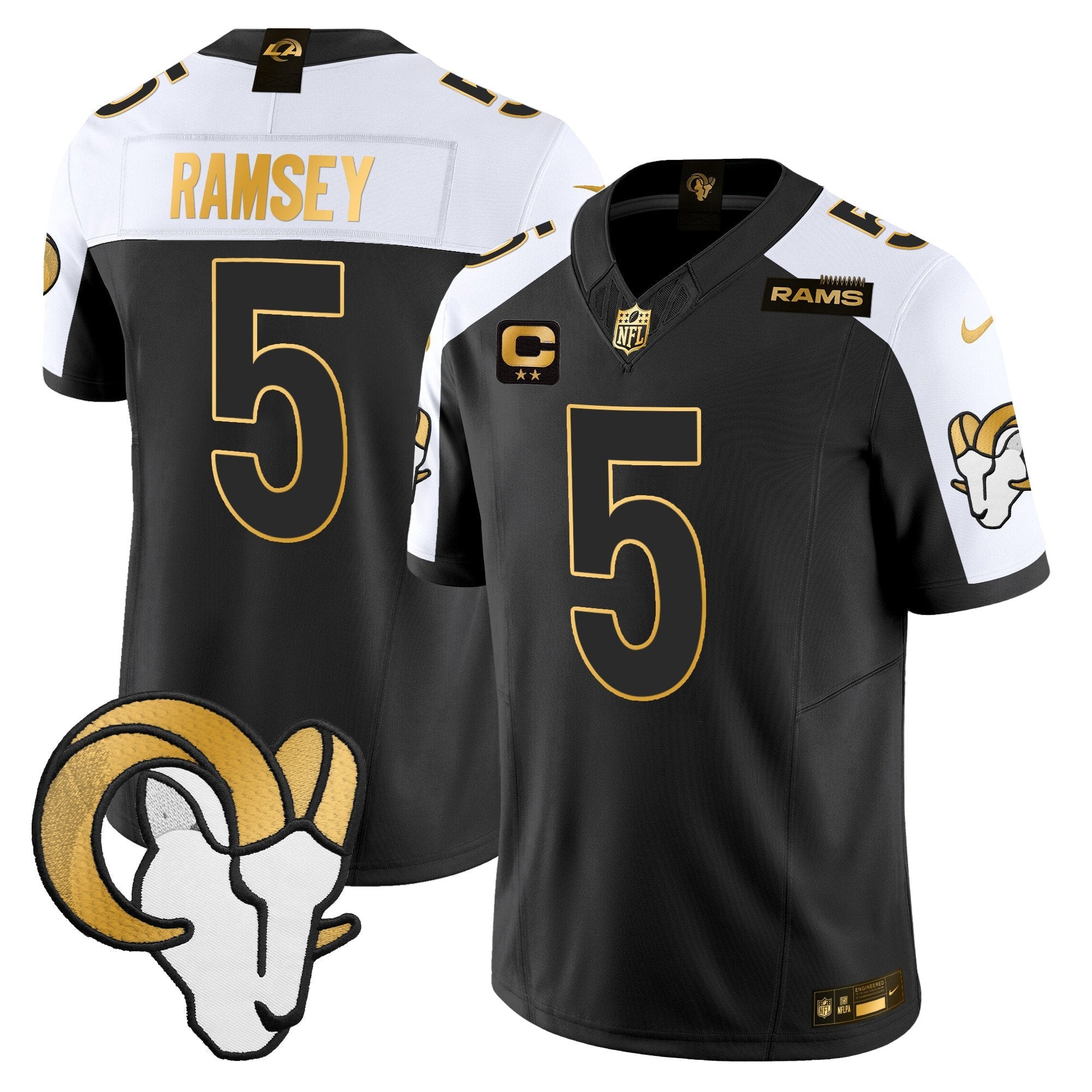 Los Angeles Rams 2024 Gold Vapor Limited Jersey – All Stitched – Alternate – Jalen Ramsey Jersey