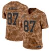 Kansas City Chiefs 2024 Salute to Service Vapor Limited Jersey – All stitched – Brown Camo – Travis Kelce Jersey