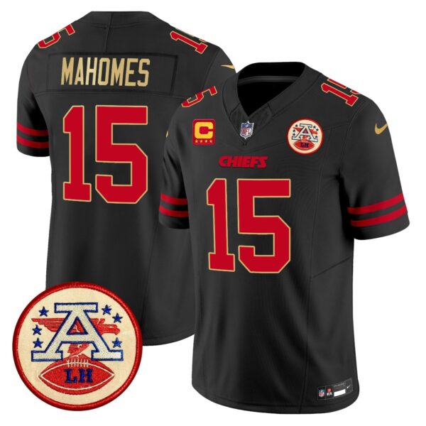 Chiefs 2024 Lamar Hunt Patch Vapor Limited Jersey – All Stitched – Gold Trim – Patrick Mahomes Jersey
