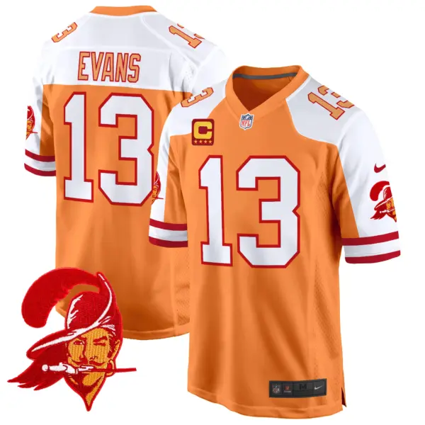 Mens Tampa Bay Tampa Bay Buccaneers Throwback Game Jersey Mike Evans Jersey Creamsicle Alternate