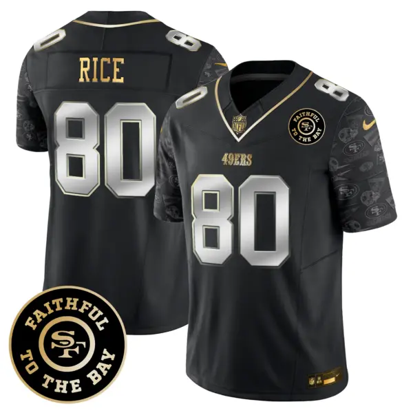 Mens San Francisco 49Ers Pattern Style Vapor Limited Jersey Jerry Rice Jersey Black Limited