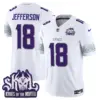 Mens Minnesota Vikings King Of The North Patch Vapor Limited Jersey V2 Justin Jefferson Jersey Winter Warrior